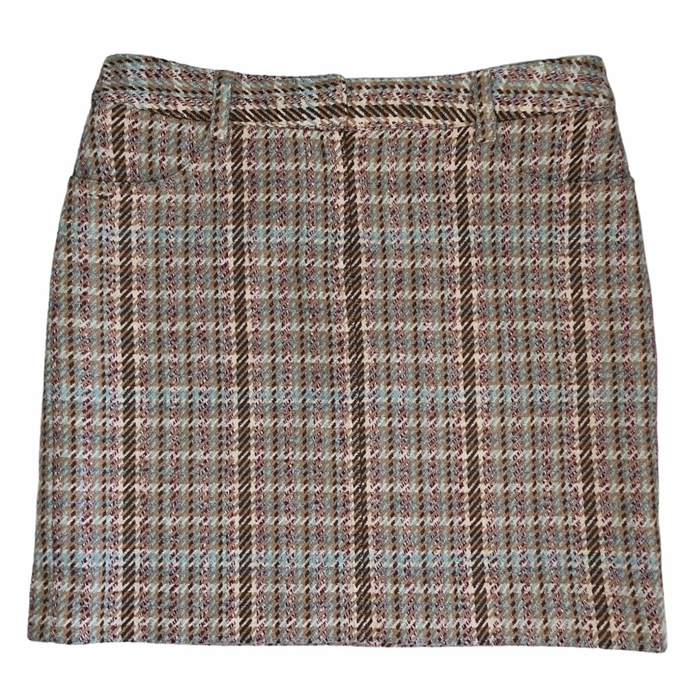 GIANNI BINI Plaid Wool Mini Skirt Size 2